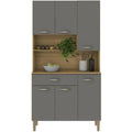 Pour un interieur harmonieux, buffet avec tiroirs, avec portes en finition gris et chene
