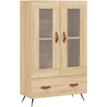 Une touche de caractere, buffet avec portes, aux accents metalliques dans un ton chene et bois naturel