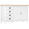 Pour un interieur harmonieux, buffet avec tiroirs, avec portes en finition blanc et marron