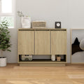 Pour un interieur harmonieux, buffet avec portes en finition chene et vert