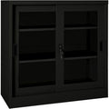 Une silhouette equilibree pour ce bibliotheque avec portes, avec etageres, teinte noir et vert