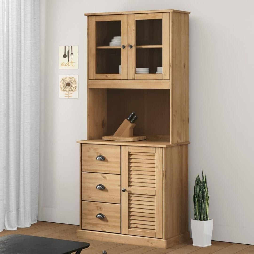 Une touche de caractere, buffet avec tiroirs, avec portes dans un ton naturel et bois naturel