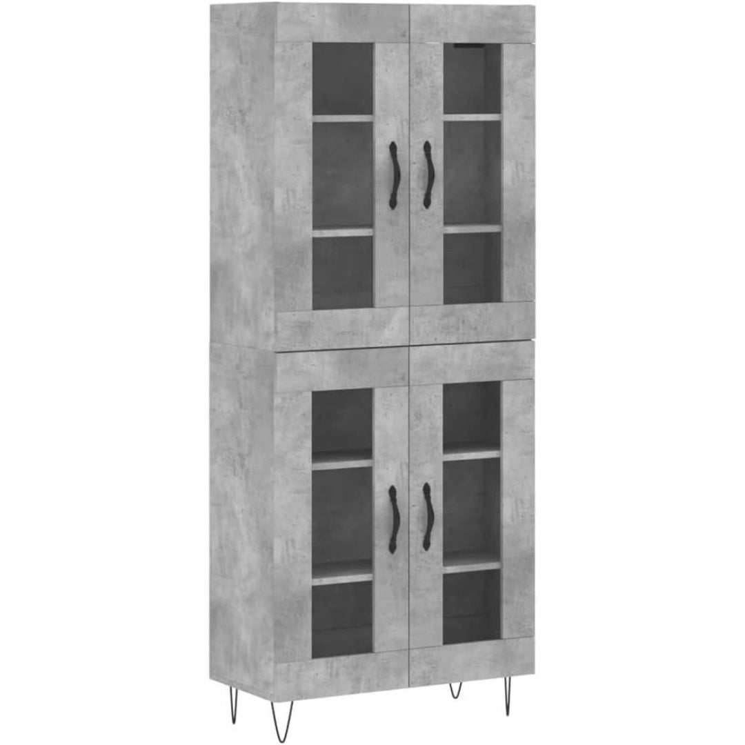 Le charme du rangement avec ce buffet aux accents metalliques, a l'aspect bois, coloris gris et bois naturel