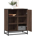 Une touche de caractere, buffet avec portes, aux accents metalliques dans un ton chene et marron