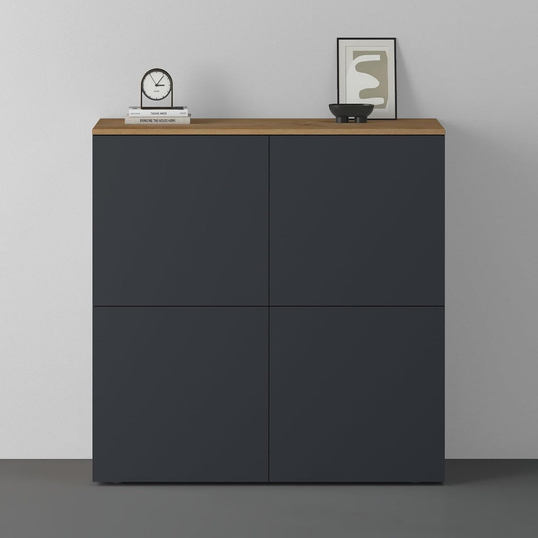 Pour un interieur harmonieux, buffet avec portes, a l'aspect bois en finition bois naturel