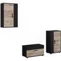 Pour un interieur harmonieux, commode aux lignes soignees en finition noir et chene
