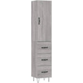 Le charme du rangement avec ce buffet avec portes, aux accents metalliques, coloris gris et bois naturel