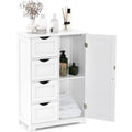 Un espace mieux organise grace a ce commode avec tiroirs, avec portes, finition blanc
