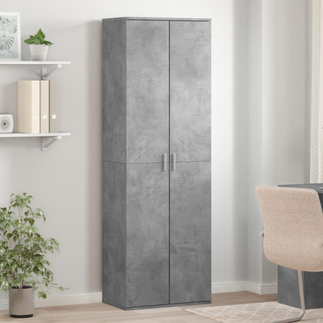 Le charme du rangement avec ce buffet avec portes, a l'aspect bois, coloris gris et bois naturel