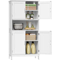 Un espace mieux organise grace a ce buffet avec portes, avec etageres, finition blanc et vert