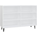 Une touche de caractere, buffet avec etageres, aux accents metalliques dans un ton blanc et bois naturel