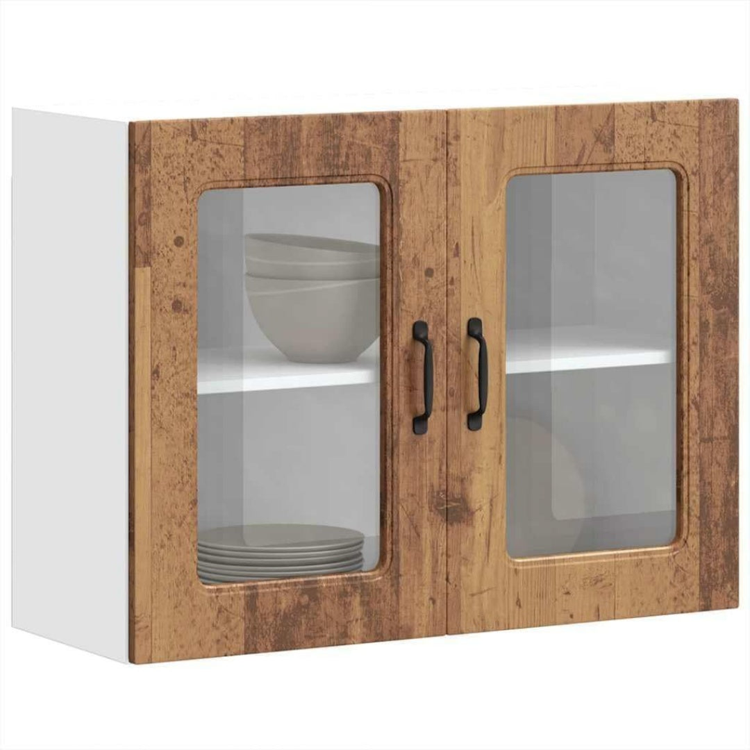Le charme du rangement avec ce buffet avec portes, avec elements vitres, coloris naturel et bois naturel