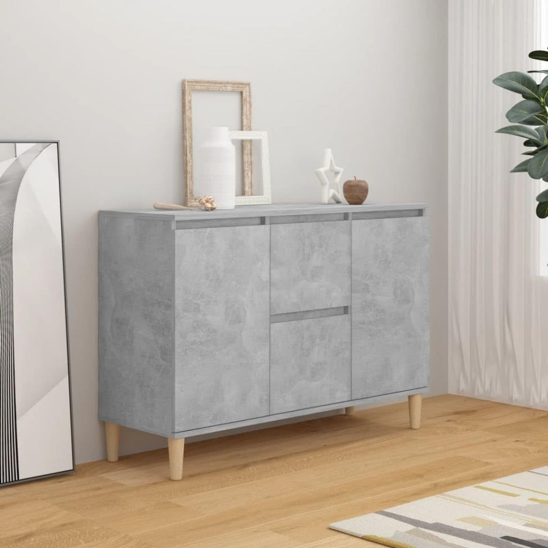 Une touche de caractere, buffet avec tiroirs, avec portes dans un ton gris
