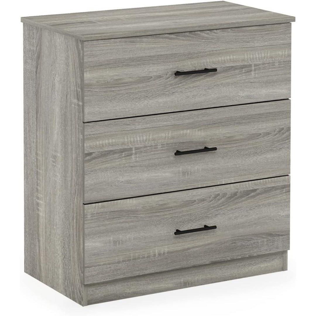 Pour un interieur harmonieux, commode avec tiroirs, avec portes en finition gris et chene