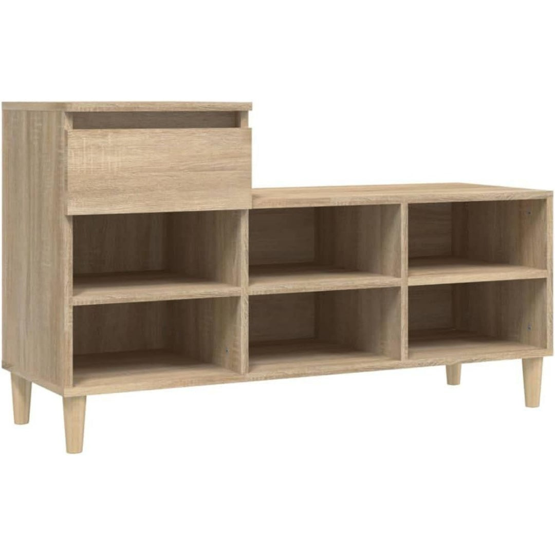 Une touche de caractere, commode avec tiroirs, avec portes dans un ton chene et naturel