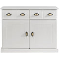Le charme du rangement avec ce buffet avec tiroirs, avec portes, coloris blanc et bois naturel
