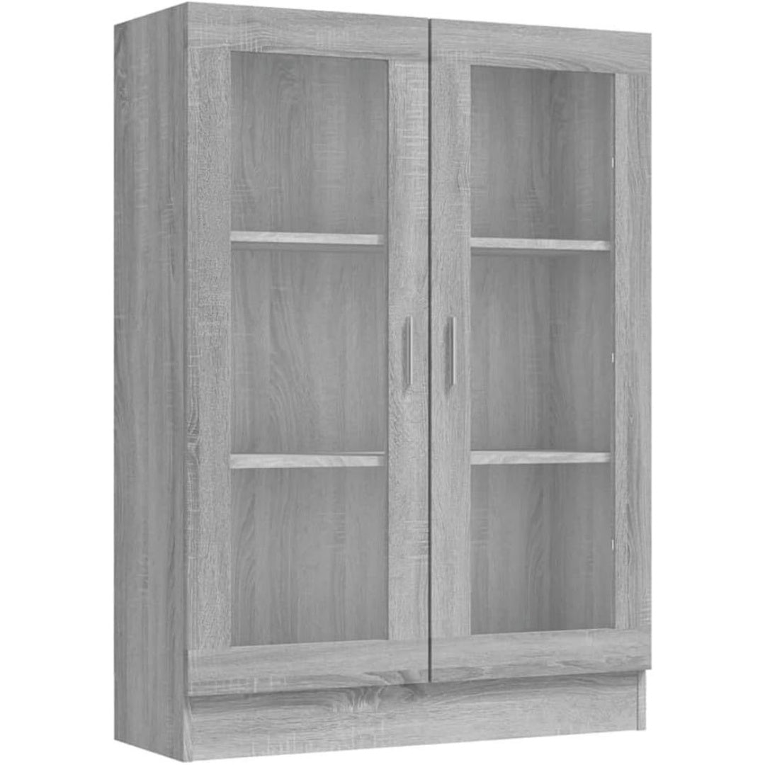 Le charme du rangement avec ce armoire a l'aspect bois, coloris gris et bois naturel