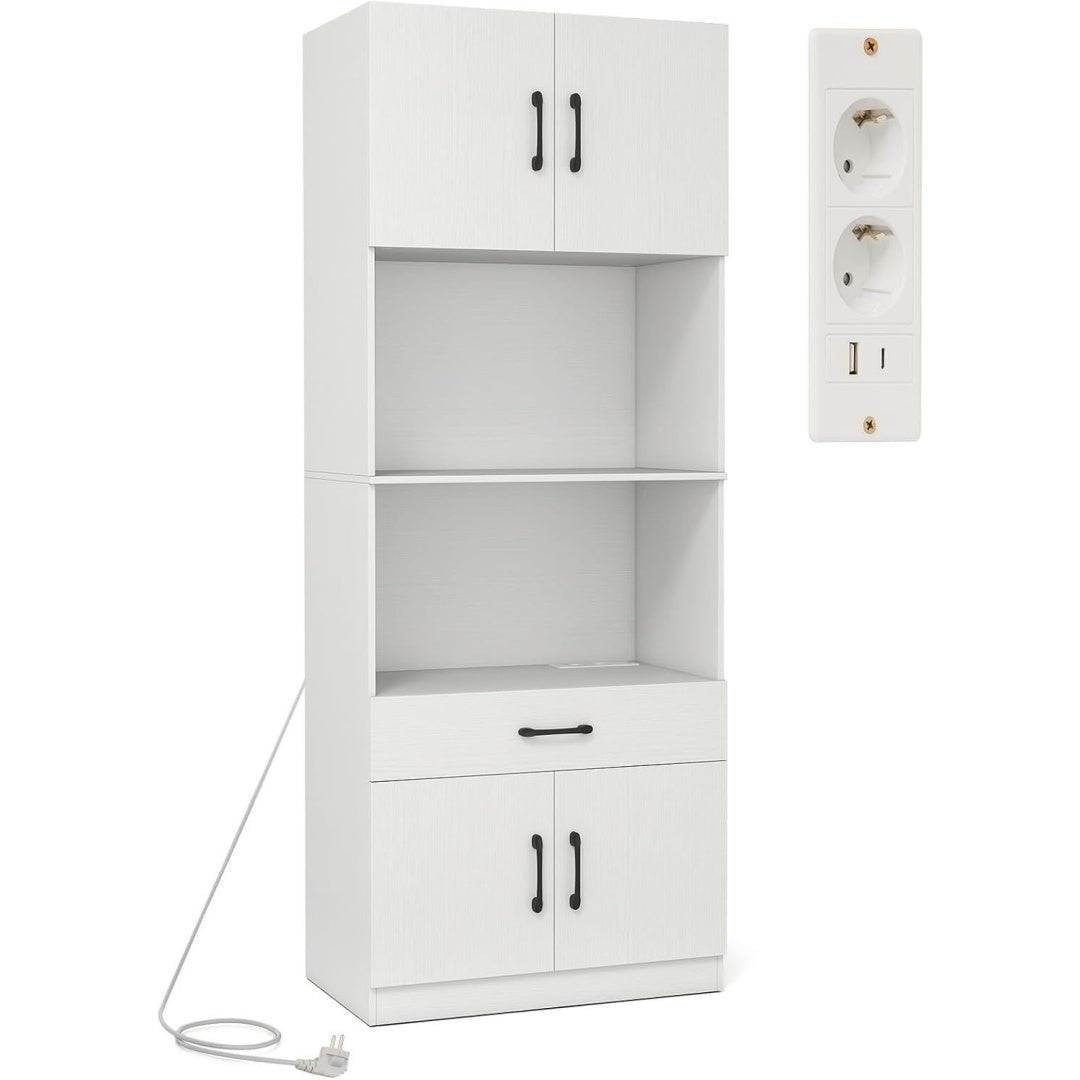 Une touche de caractere, buffet avec tiroirs, avec portes dans un ton bois naturel et vert