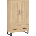 Une silhouette equilibree pour ce buffet a l'aspect bois, teinte chene et bois naturel