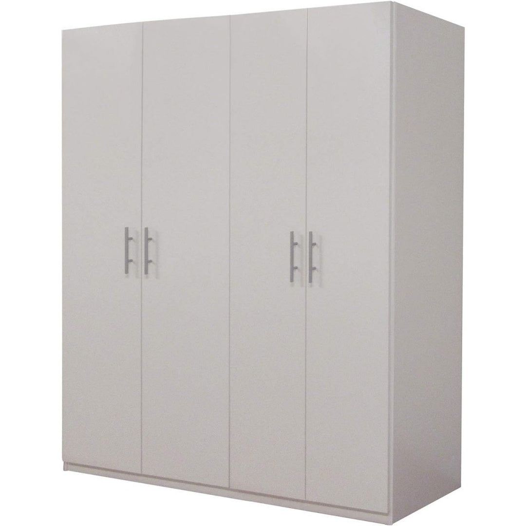Le charme du rangement avec ce bibliotheque avec portes, avec etageres, coloris blanc