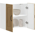 Une touche de caractere, buffet avec portes, a l'aspect bois dans un ton chene et bois naturel