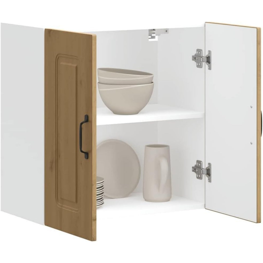 Une touche de caractere, buffet avec portes, a l'aspect bois dans un ton chene et bois naturel