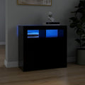 Une silhouette equilibree pour ce buffet aux lignes soignees, teinte noir