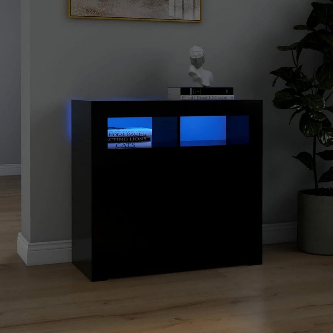 Une silhouette equilibree pour ce buffet aux lignes soignees, teinte noir
