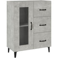 Une touche de caractere, buffet avec tiroirs, avec portes dans un ton gris et bois naturel