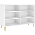 Une touche de caractere, buffet avec etageres, a l'aspect bois dans un ton blanc et bois naturel
