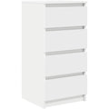 Le charme du rangement avec ce buffet a l'aspect bois, coloris blanc et bois naturel